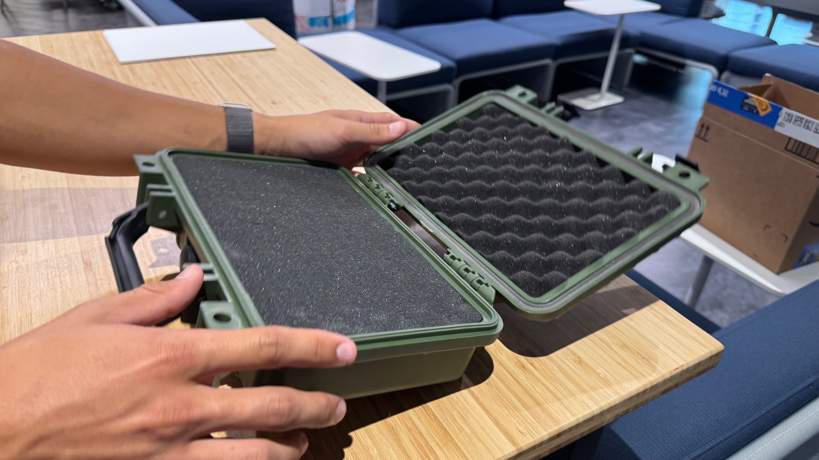Open rugged case with foam padding